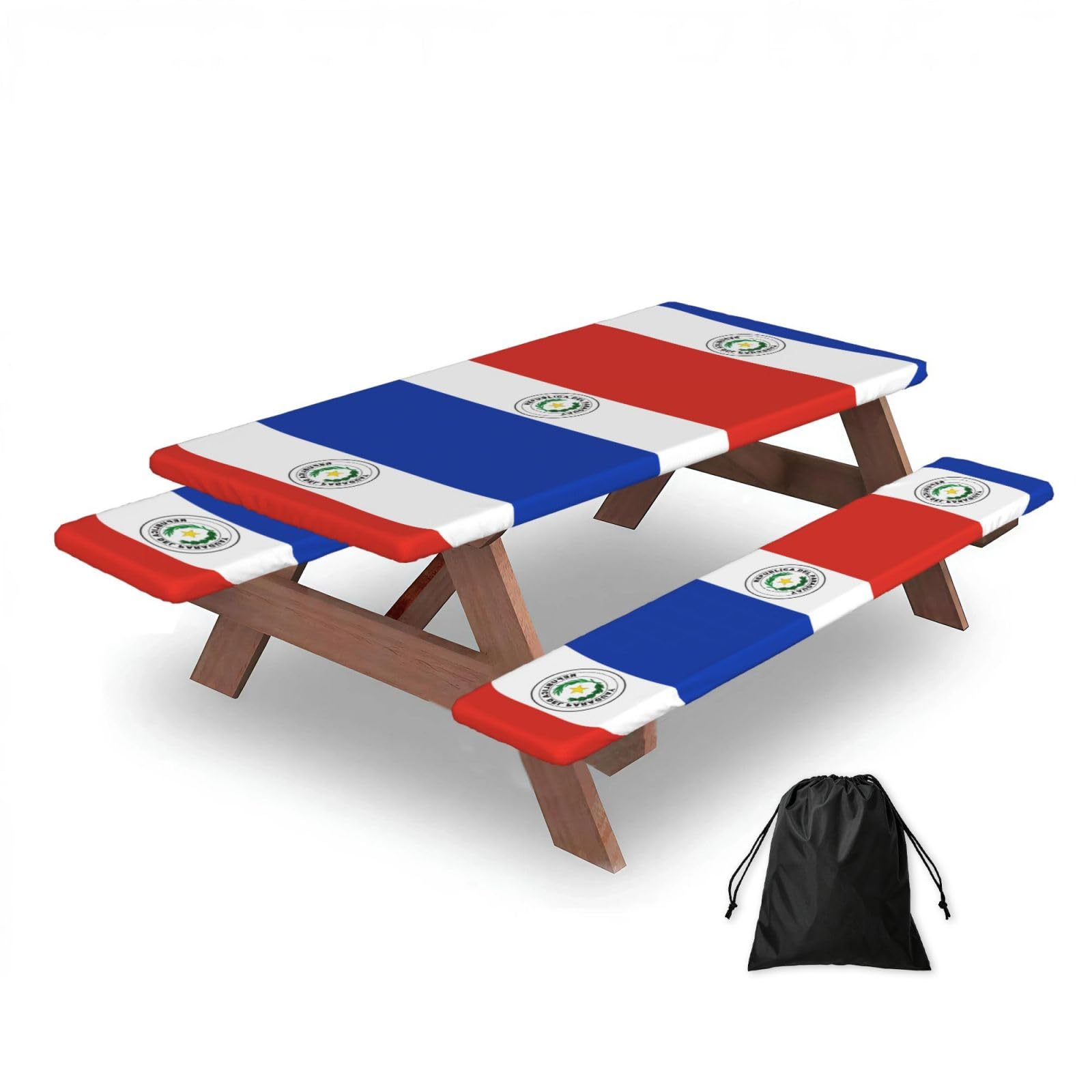 Flag of Paraguay Rectangular water-repellent picnic tablecloths, outdoor camping, picnic, BBQ
