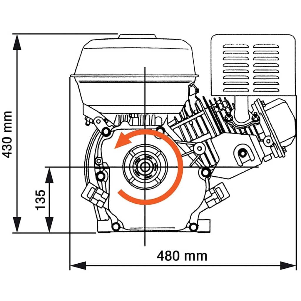 Motor de gasolina de 15 CV 11 kW negro, 423 cc, refrigerado por aire, arranque por cable o arranque eléctrico, 48 x 31 x 43 cm, para bomba de agua, separador de madera, generador de energía
