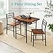 Best Choice Products 3-Piece Modern Dining Set, Space Saving Dinette for Kitchen, Dining Room, Small Space w/Steel Frame, Built-in Storage Rack - Medium Brown/Black
