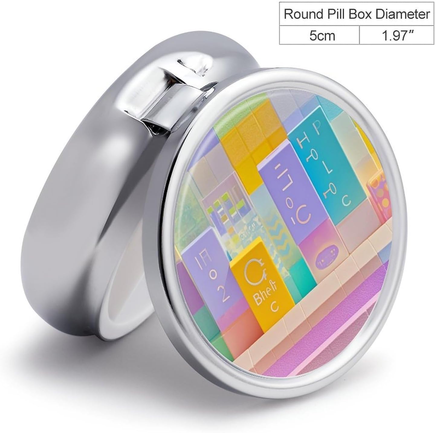 Bright Pastel Colors Round Pill Box, Waterproof Medicine Organizer Box image 2