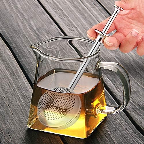 DMFSHI Tea Strainer, Tea Filter, 2 PCS Tea Infuser Spring, Stainless Steel Tea strainers, snap Ball Tea Infuser with Handle for Loose Leaf Tea and mulling Spices