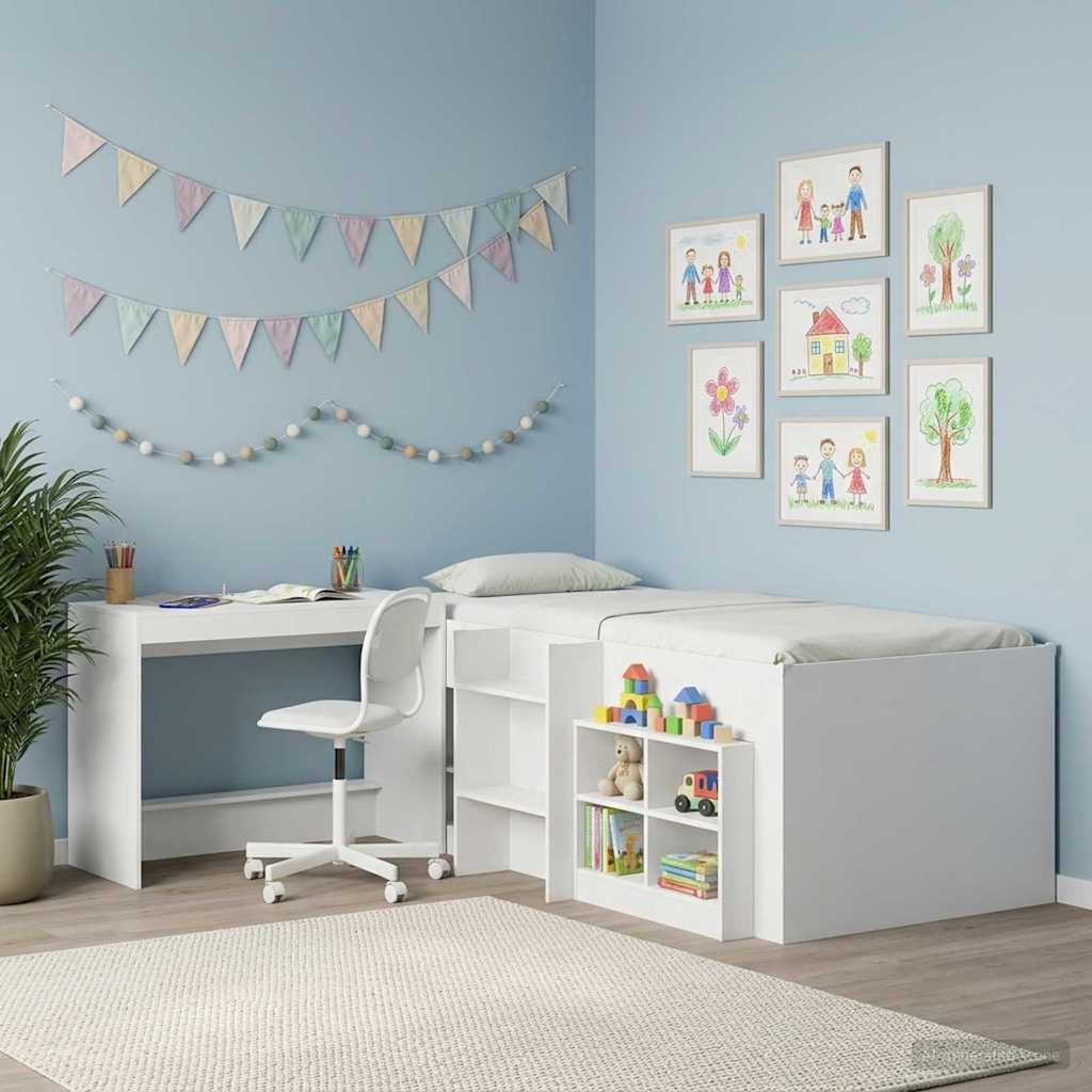 Scrivania da letto, in legno, 100 x 45 x 75 cm, postazione di lavoro compatta per casa, studio e studio, con piano di scrittura per computer portatile, monitor e documenti