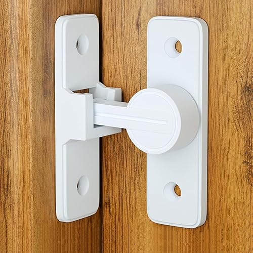 Miniatura 5 de Pestillos de puerta de granero de 90 grados, cerraduras de puerta corrediza pesada, cerradura de puerta corredera de seguridad para puertas