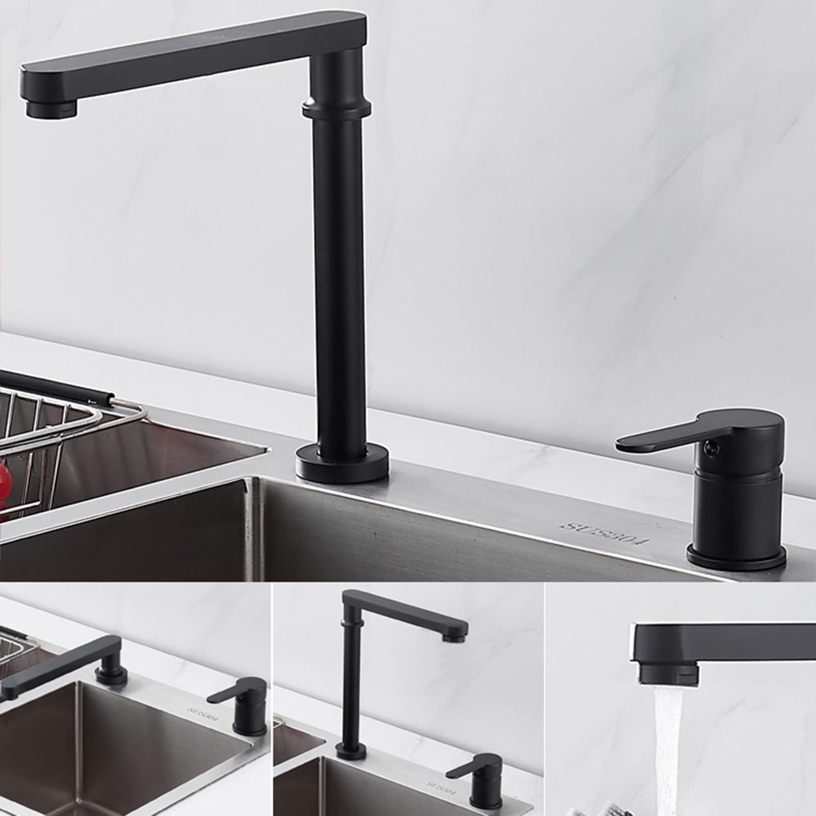 Grifo Cocina Abatible Y Extraible Grifo Cocina Negro Grifo De