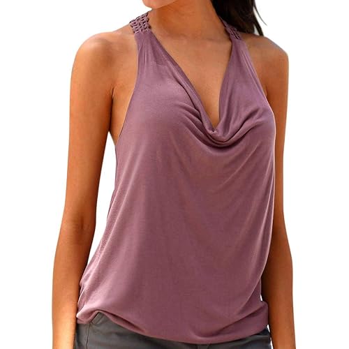 vermers Womens Lace Tank Tops Casual Solid Vest Sleeveless Loose Blouse T-Shirt Clothing