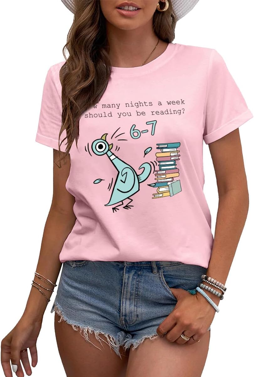 67 Shirt Funny Teacher Shirts for Women Read Book Graphic Tee Casual Tops image 4