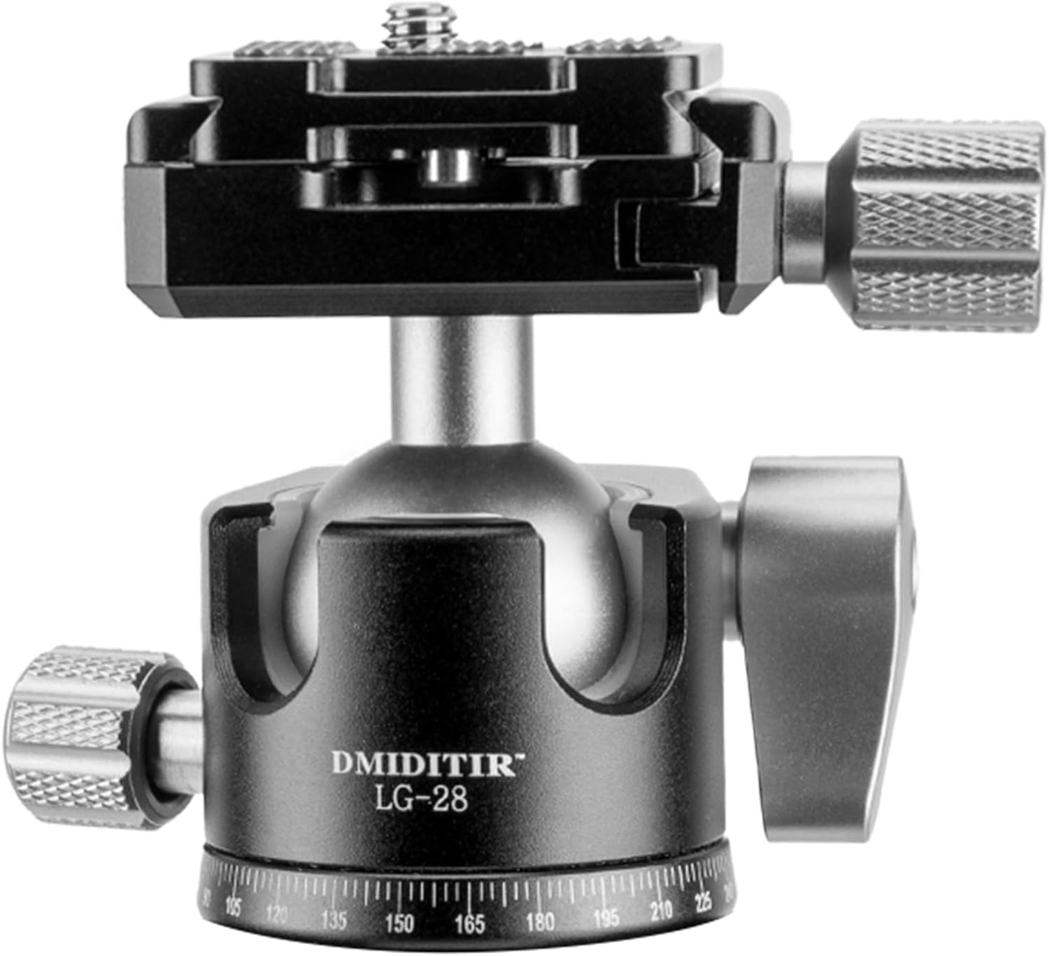 Aluminum Alloy Professional 28mm Metal Tripod Ball Head 360 Degree Rotating Panoramic with 1/4 inch Quick Release Plate Bubble Level for Tripod Monopod Slider Camera Camcorder up to 22 pounds