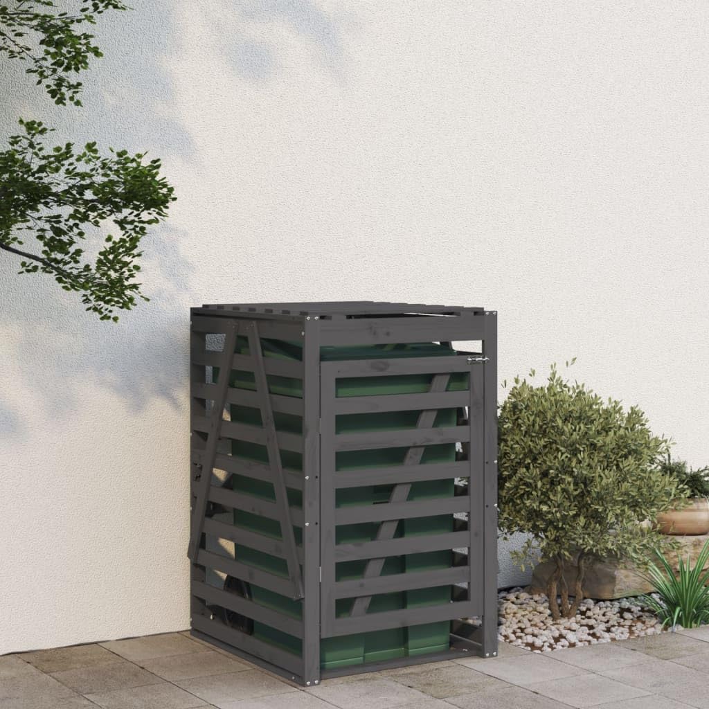 Genérico Cobertizo para Cubos de Basura Madera Pino Gris 84x90x128,5 cm,Casa y jardín,Productos del hogar,Accesorios para contenedores de residuos,Soportes para contenedores de residuos-825102
