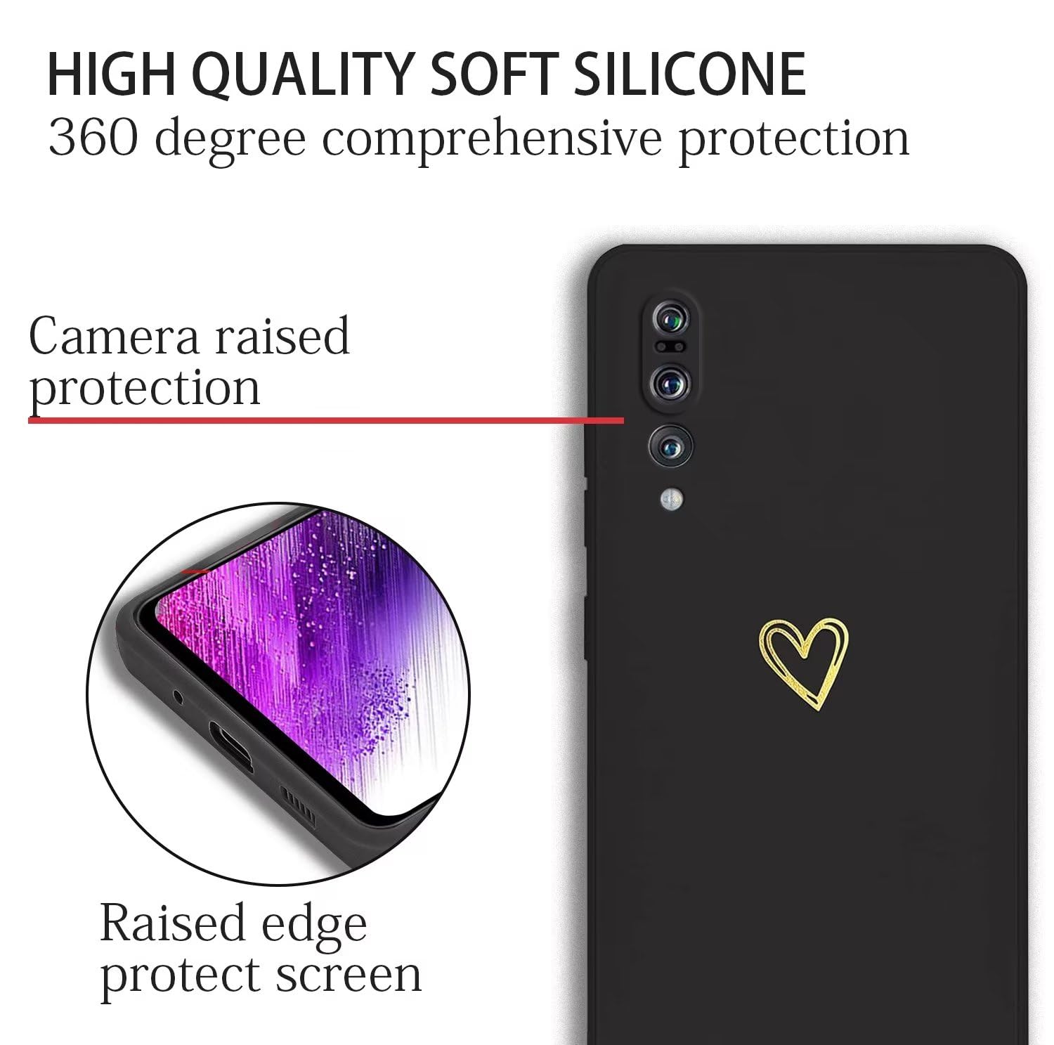 POUHYE Coque Pour Huawei P20 Lite Etui, Transparent Souple