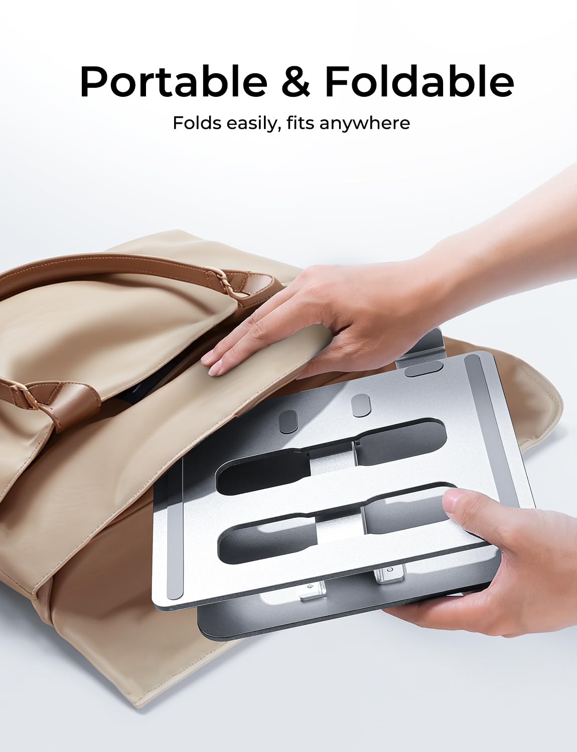 Soporte ergonómico ajustable para computadora portátil, soporte plegable para computadora, elevador de aluminio estable y soporte portátil compatible con MacBook Pro/Air, Dell, HP, de 10 a 16