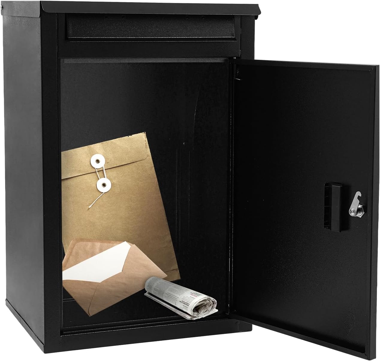 Package Delivery Box for Outside, 16.5'L x 13.8''W x 25.4''H Lockable Parcel Drop Box with Secure Storage, Anti-Theft Mailbox for Packages, Weather Resistant Outdoor Package Box for Porch