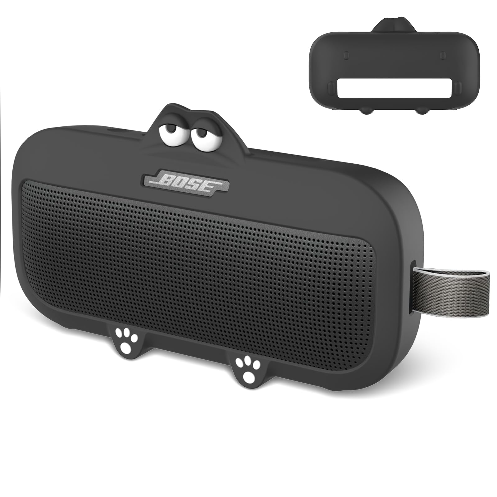 Silicone Case for Bose SoundLink Flex Portable Bluetooth Speaker (2nd Gen), Soft Protective Sleeve Against Scratch and Drop with Precise Cutout(Black)