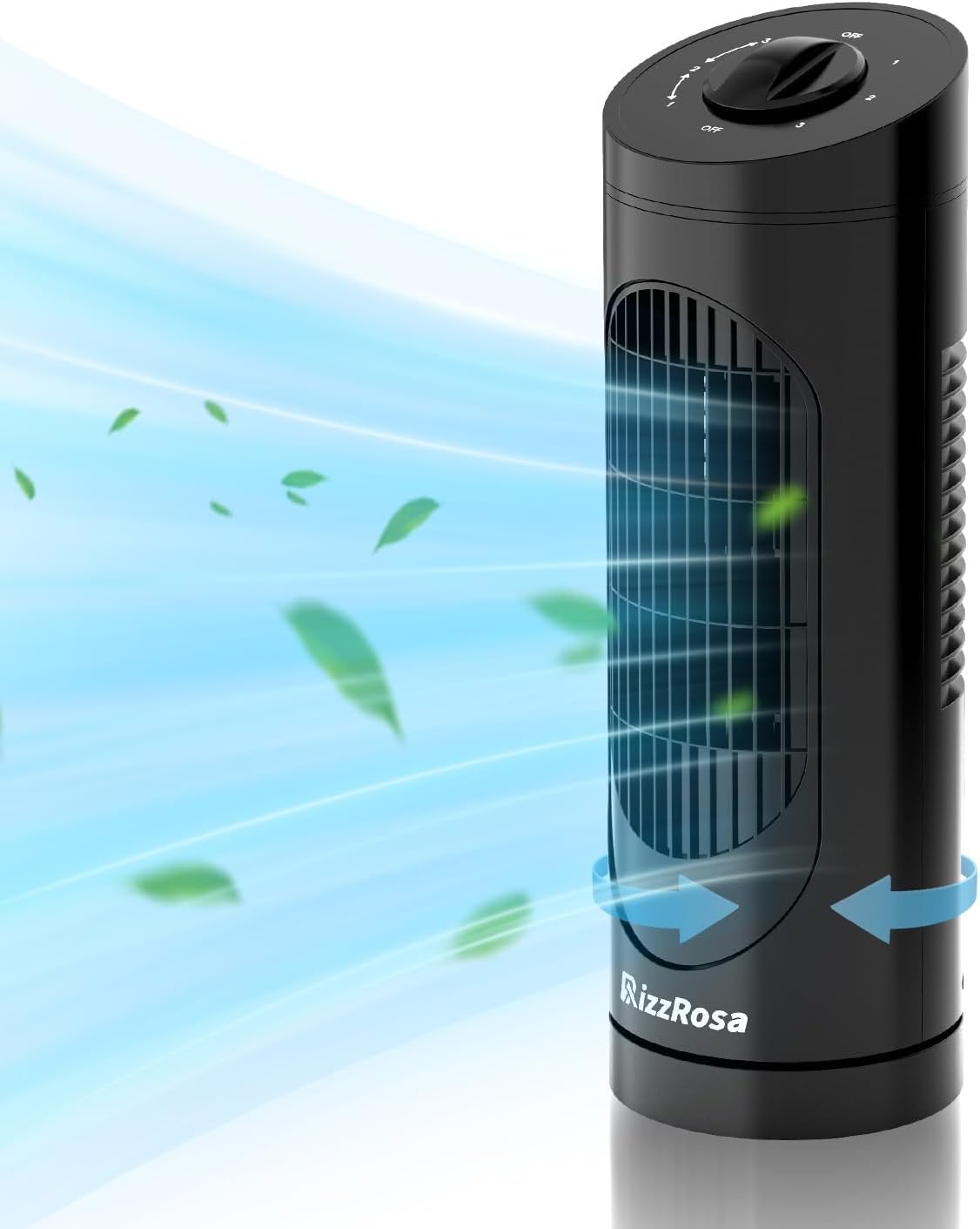 14 Inch Tower Fan Oscillating Fan, Desk Fan with 3-Speed Options, 80° Oscillation,Quiet Cooling Bladeless Fan for Office Bedroom Home Desktop