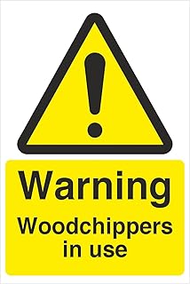 Warning Woodchippers In Use Hazard, Forestry Metal Sign - Danger, Notice, Safety - 8x12 Inch