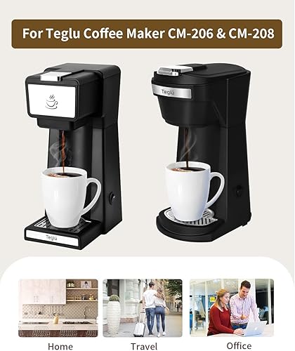 Miniatura 3 de Teglu Cafetera de una sola porción para cápsulas K Cup y café molido CM208 y filtro de café