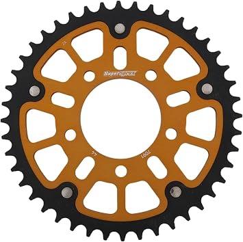 Supersprox Driven Sprocket, Rear Stealth STEALTH Aluminum & Steel 44T Gold RST-709144-GLD Compatible with aftermarket wheels MARCHESINI TYPE-A, OZ, BST, ROTOBOX, ENKEI