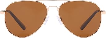 Piranha Charter Gold Aviator Sunglasses for Men with Brown Polarized Lens