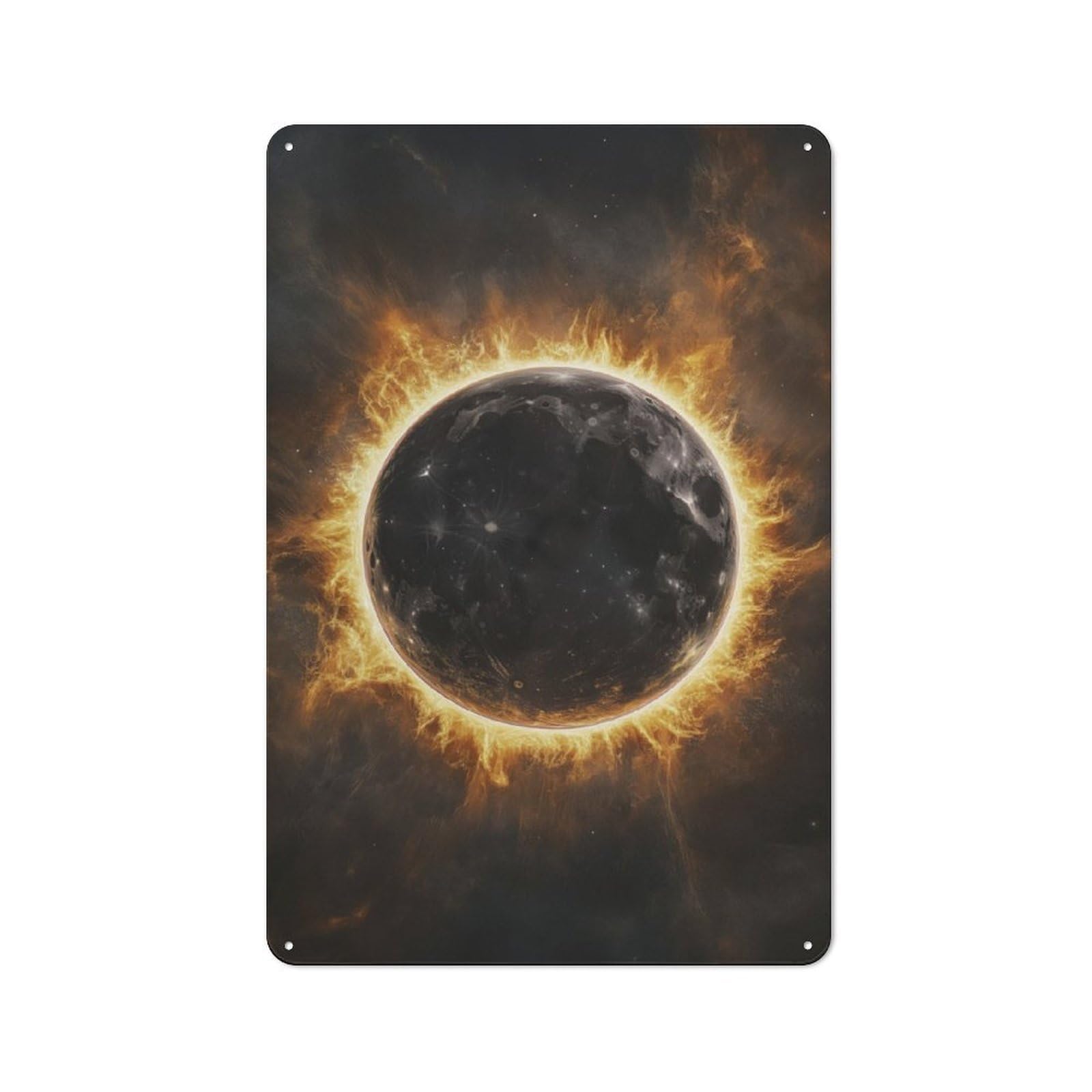 Junmoney Fiery Planet Metal Plaque 30X20cm With For Workshop Wall, Retro Decor, For Garage, Workshop And Man Cave Decoration