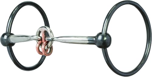 Weaver Leather Ring Snaffle Bit Black Steel, 5