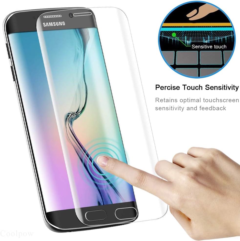 [2 Pack] Samsung Galaxy S6 Edge Screen Protector Temperd Glass 3D Curved Full Coverage HD Clear 9H Anti-Scratch Tempered Glass Screen Protector Film for Samsung Galaxy s6 Edge