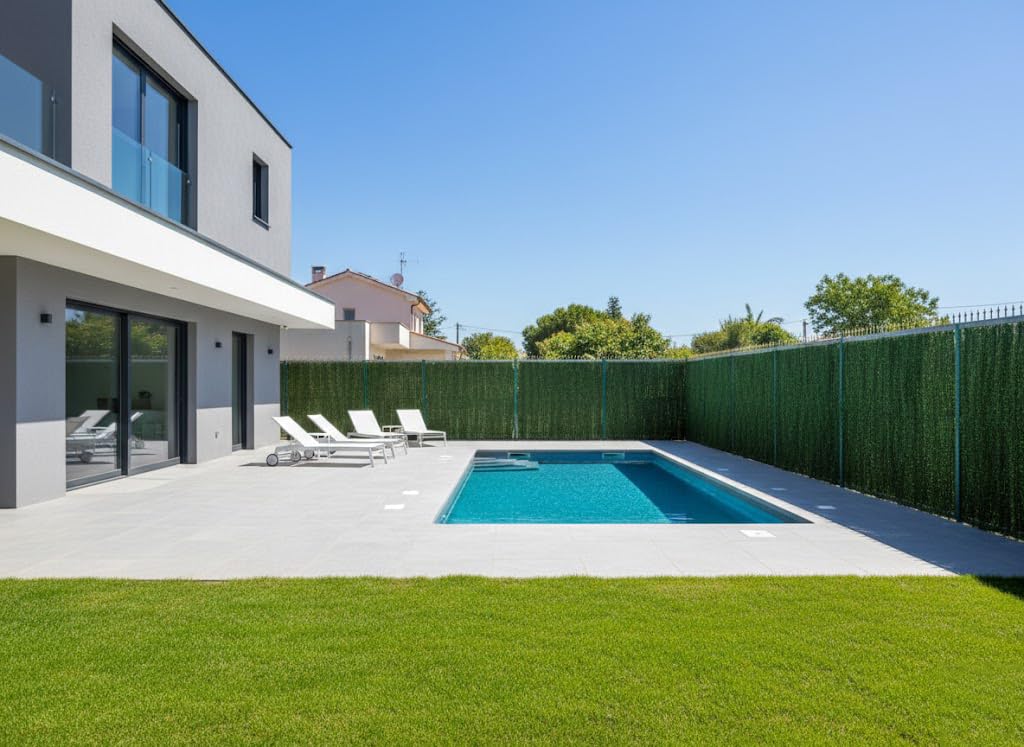 Suinga Seto Artificial Ocultación Jardin 1,5x3 m | Seto premium Hoja Fina | Seto ocultación 100% | Seto Artificial Decorativo