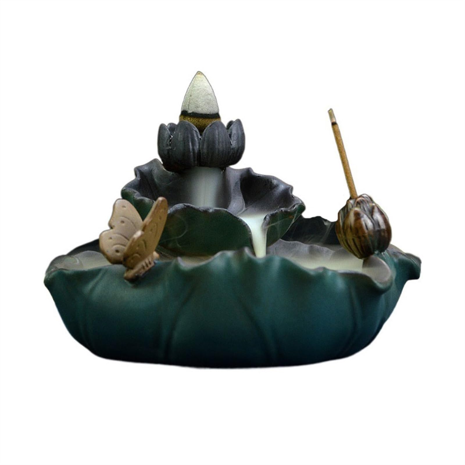 Incense Pot Zen Decoration Indoor Backflow Incense Stove High Grade Ceramic Sandalwood Multi Layer Holder