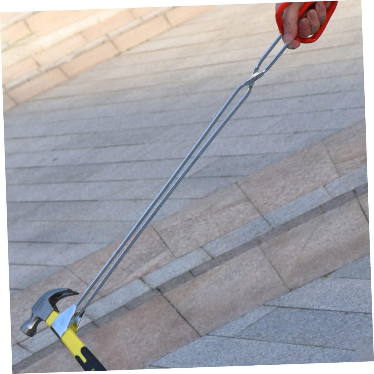 Stainless Steel Garbage Clamps 2-Piece Trash Grabber Set Sturdy Waste Picker Tool for Outdoor Cleanup for Seniors and Barbecue Use