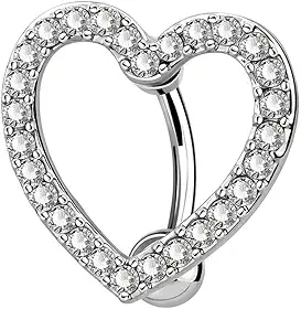 Piercing De Umbigo Feminino Formato Coração Cristal Aço Inoxidavel 316L strass Original Lcsloja