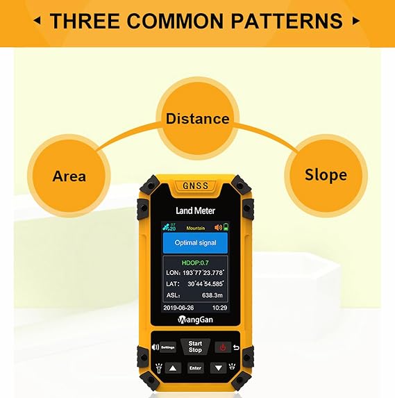 GPS Land Meter - Handheld GPS for Surveying, GNSS Survey Tool with Color Screen, Professional Land Surveying Equipment for Slope, Area & Distance Measurement, Rugged Design for Outdoor Use