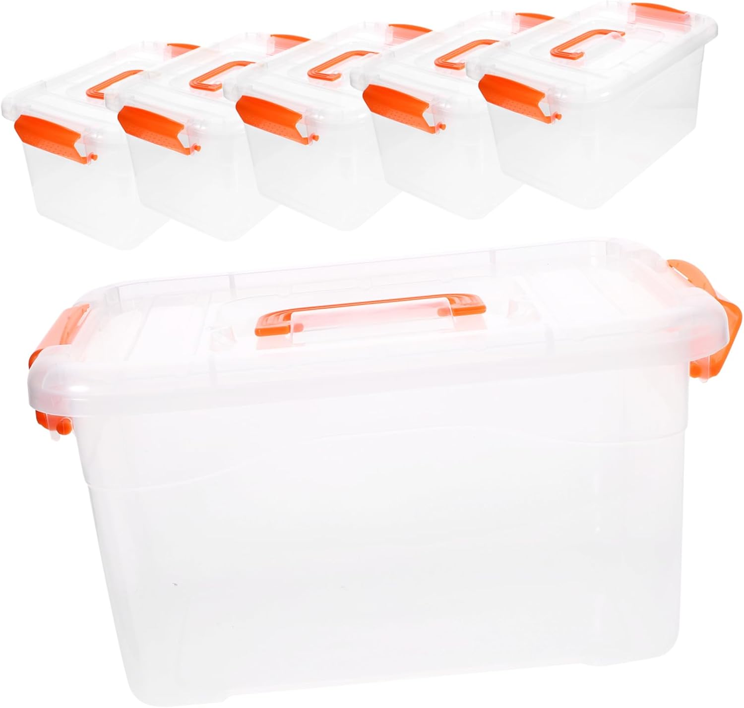 6pcs Storage Bins Handles Portable Cube Containers for Home Organization Stackable Storage Boxes for Closet Office and Dorm Use