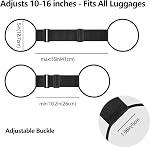 BILIONE Updated Add a Sacs à bagages 2 Pack, Large ceinture élastique réglable Bungee pour connecter deux valises, en toute sécurité & Essentiels de voyage (Noir)