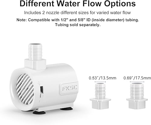 Miniatura 3 de Bomba de fuente de 120 GPH - Bomba de agua sumergible, ultra silenciosa con flujo ajustable para peceras, estanques, acuarios, hidroponía y