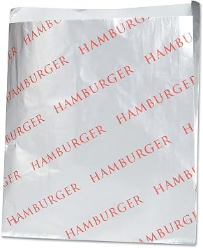 Bagcraft Papercon 300527 "Hamburger" Foil/Paper Single Serve Bag, 6-1/2" Length x 6" Width x 3/4" Height Case of 1000