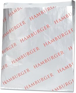Bagcraft Papercon 300527 "Hamburger" Foil/Paper Single Serve Bag, 6-1/2" Length x 6" Width x 3/4" Height (Case of 1000)
