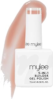 Mylee 5 In 1 Builder Base Strengthening Gel 15 Ml Uv Led Nail Polish Coat For Hard Strong Nails Tips Extensions For Art Decor Decals Jewels Professional Manicure Repair (Blush)