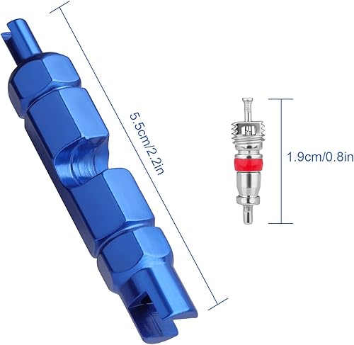 Miniatura 2 de Savita Kit de bicicleta con núcleo de válvula, núcleo de válvula de acero inoxidable para neumáticos, herramienta de extracción de núcleos de