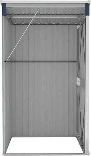 Miniatura 4 de Cobertizo de jardín montado en la pared, color antracita, 46.5 x 39.4 x 70.1 pulgadas, cobertizo de almacenamiento al aire libre con puerta,