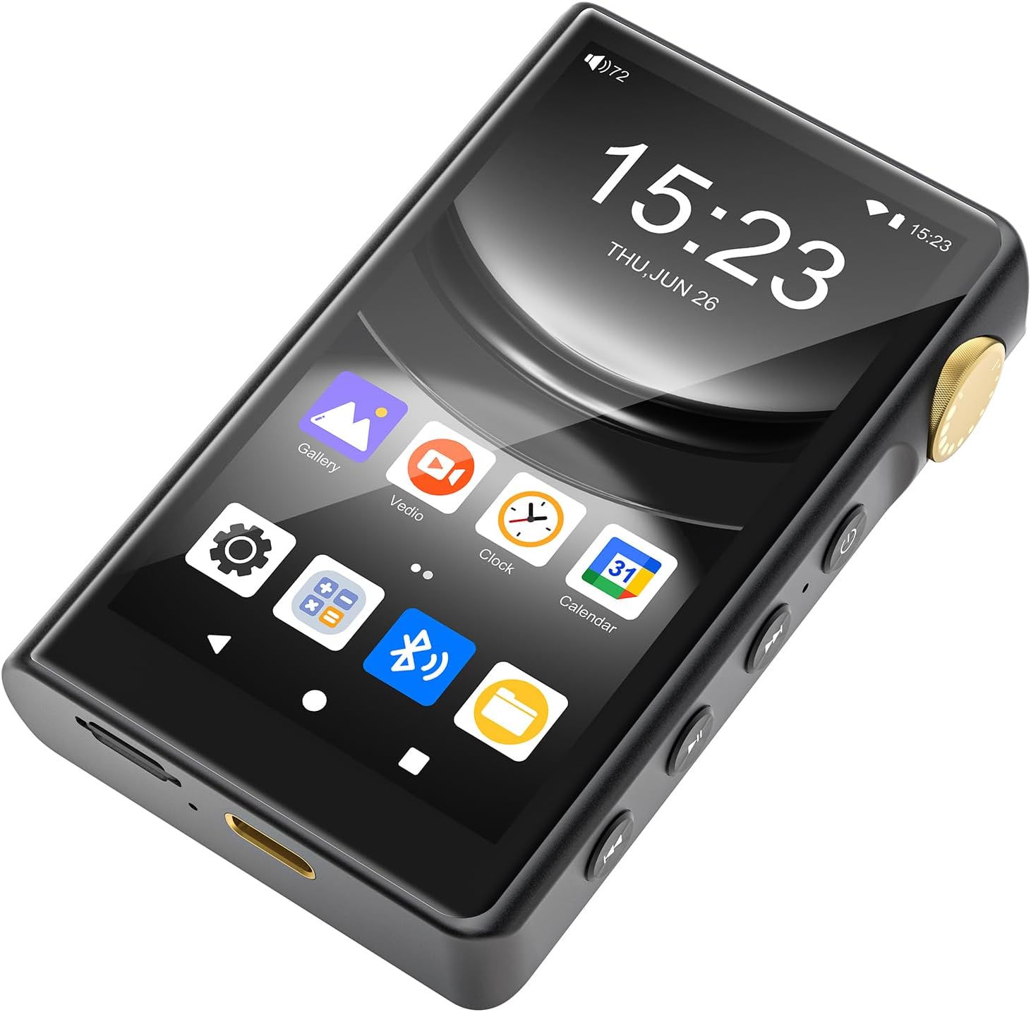 High-Resolution MP3 Player with Bluetooth, 96GB Lossless HiFi Audio Player, DSD256/FLAC/ALAC Lossless Format Support, Built-in 64GB Memory, Expandable Up to 512GB