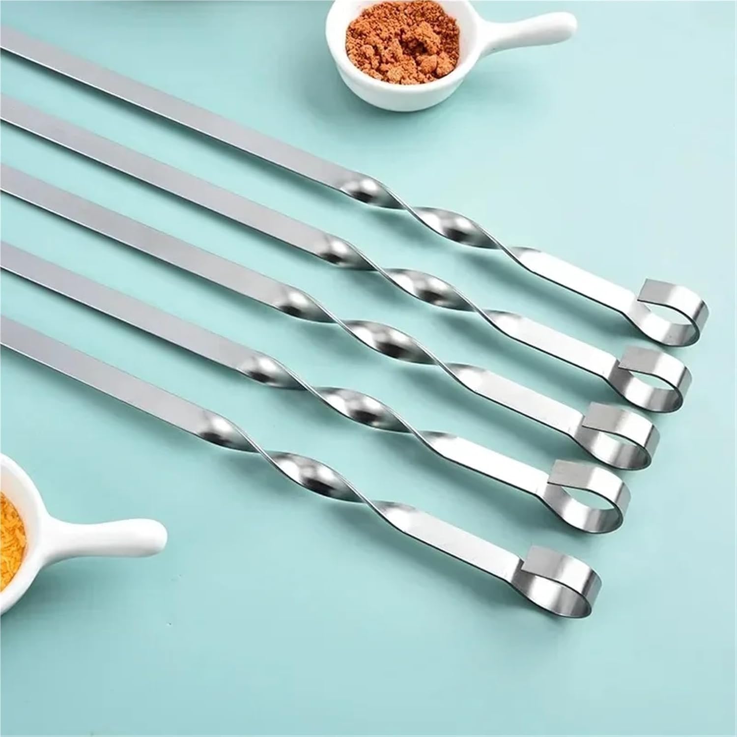Metal Skewers Shrimp Skewers 50cm 18Pcs Stainless Steel Barbecue Skewers, Hook-mounted Barbecue Skewers, Outdoor Barbecue Tools