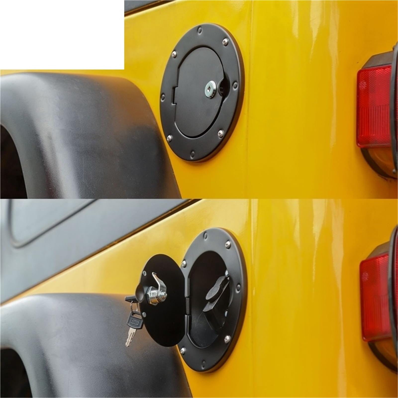 Couvercle De Bouchon De Réservoir Jeep Wrangler TJ 1997-2006 - ABS Et Alliage - Décoration Et Protection - Noir - 6