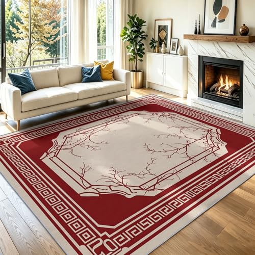 Tapis 160 x 230 cm classique art déco luxe marbre lavable doux - 2