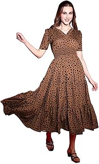 sheetal associates Women's Crepe Fit and Flare Printed Half Sleeve V-Neck Casual Dress-picture-26