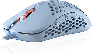 HK Gaming Mira S Ultra Lightweight RGB Gaming Mouse | Honeycomb Shell | 61 grams | max 12000 cpi | USB Wired | 6 programmable Buttons | On-Board Memory | Anti Slip Grips | Mira-S Blue Serenity