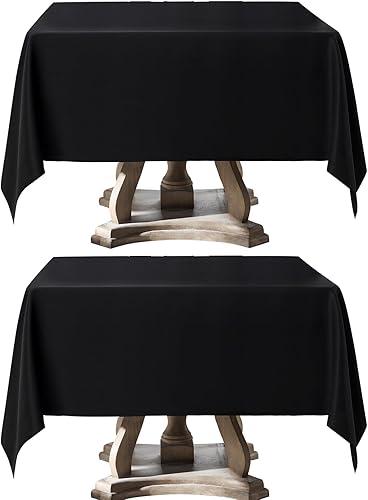 Aocoz Paquete de 2 manteles cuadrados de 52 x 52 pulgadas, resistentes a las manchas, lavables, de poliéster, para vacaciones, fiestas de bufé y