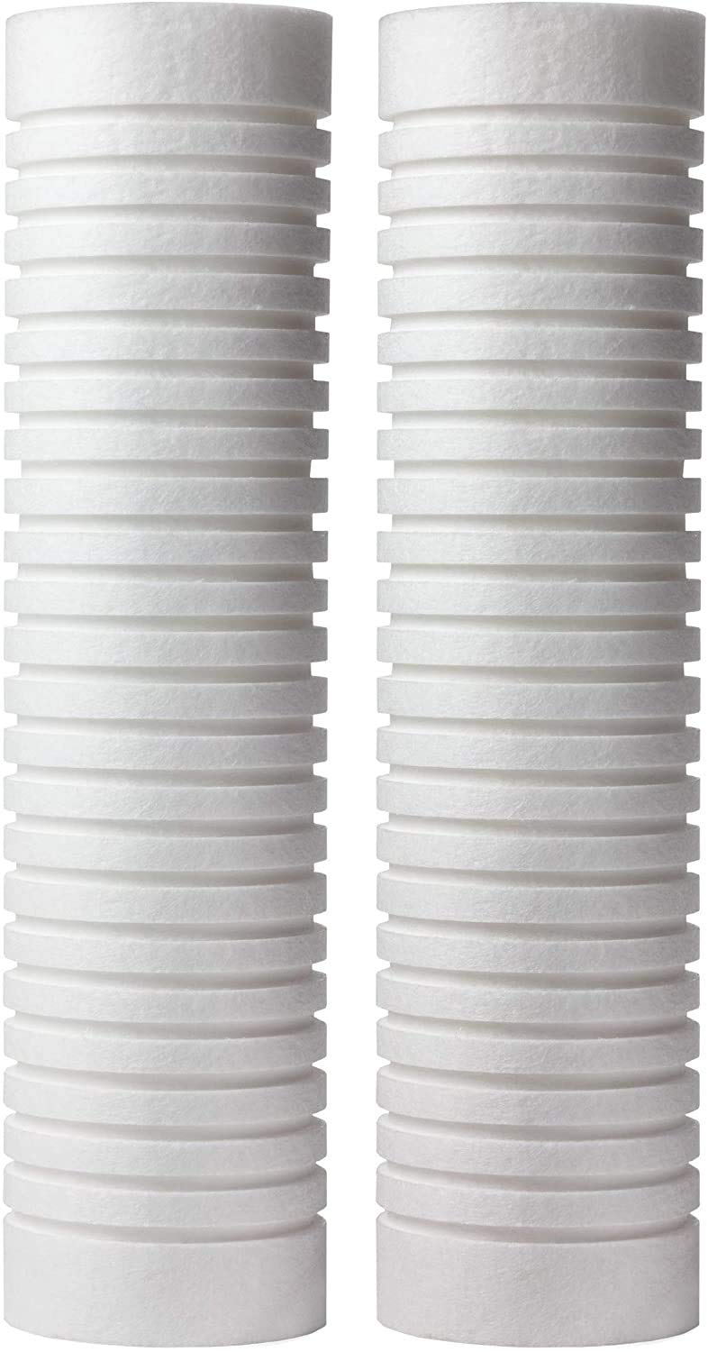 CHIRAG DISTRIBUTION_RO Spun Filter Replaceable Cartridge 10 in 5 Micron Sediment Filter for All Types of Water Purifiers (Grooving 150 Grams Each) - 2 Pcs