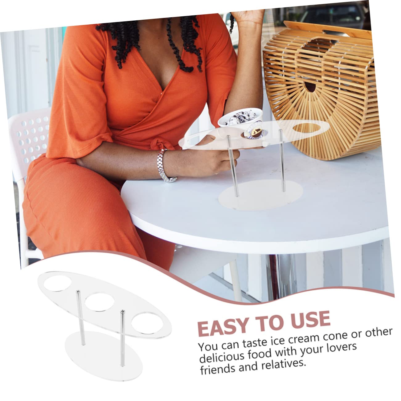 SOLUSTRE 2Pcs Transparent Sushi and Ice Cream Display Stand Simple Style Holder for Desserts Design Sushi Shelf for Parties Weddings and Events