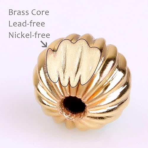 Miniatura 2 de JOE FOREMAN 100 cuentas espaciadoras rellenas de oro amarillo de 14 quilates hipoalergénicas de 0.118 pulgadas para hacer joyas, cuentas de metal al