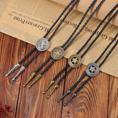 Image of Bolo Tie for Women Men, Western Bolo Tie Rodeo Cowgirl Cowboy Tie Bolo Ties Cowboy Accessories for Men Women
