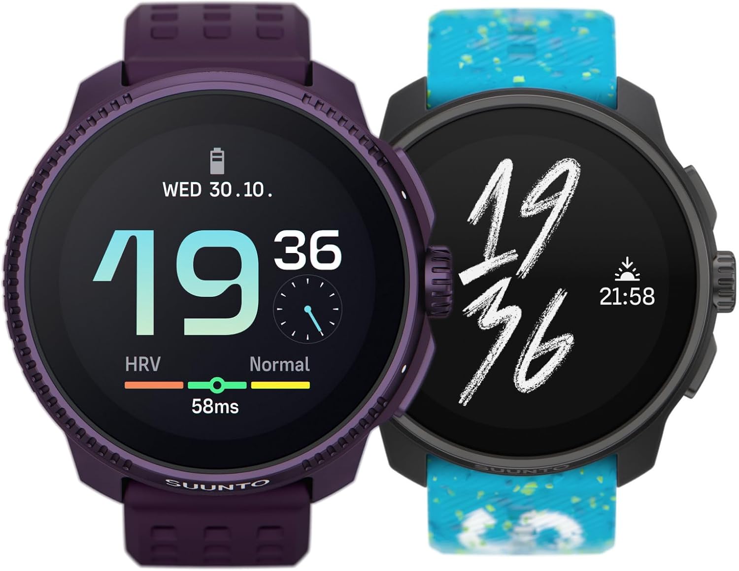 SUUNTO Race GPS Sports Watch w/ 1.43" AMOLED Touchscreen Amethyst Titanium & SUUNTO Race S GPS Sports Watch w/ 1.32" AMOLED Touchscreen Powder Blue