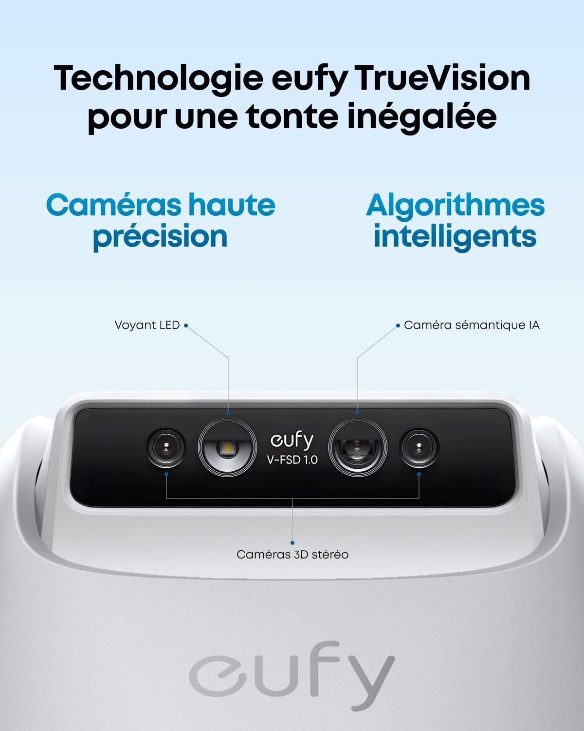 eufy E15 Robot Tondeuse sans Fil périphérique ni RTK, sans problème de Signal, Configuration 5 Min, cartographie Mains Libres, 800 m2, contournement Obstacles, Bordures, Navigation Intelligente